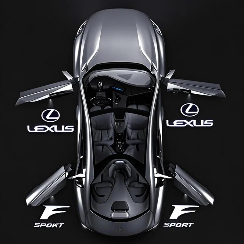 2Pcs HD Car Door Welcome Light Led Projector Lamp Accessories For Lexus F SPORT ES RX NX LS UX LM LX GX LC RZ IS CT GS RC HS LBX AEX1