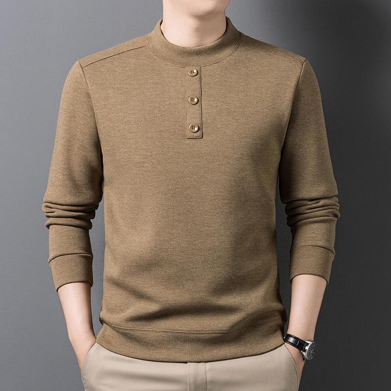 Men s Winter Knitted Round Neck Sweatshirts - Business Casual Father s Wear 4XL