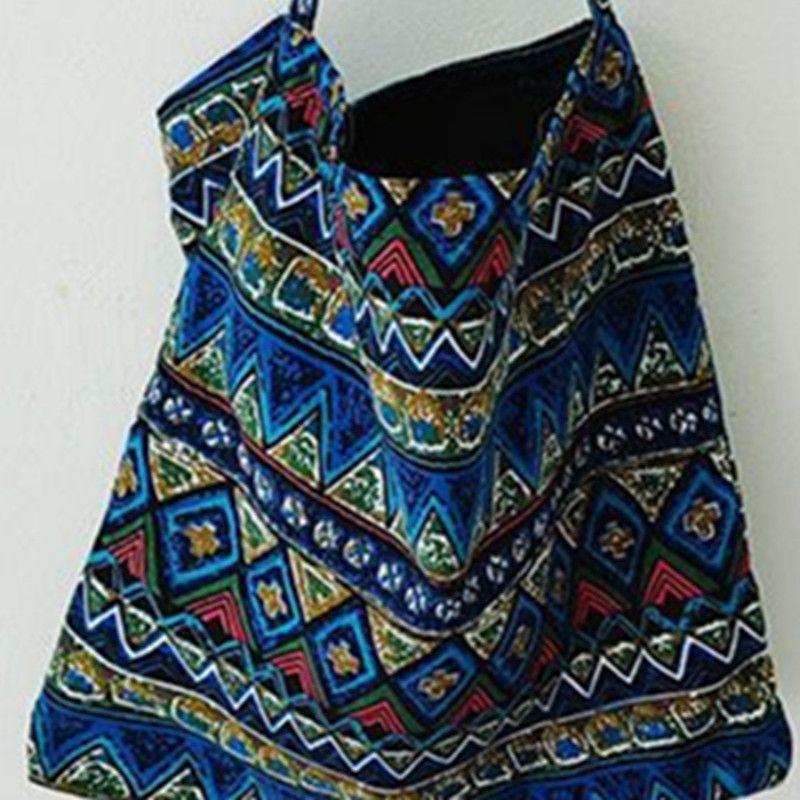 

Сумка через плечо в этническом стиле с кисточками, ретро-художественная маленькая сумка через плечо, тканевая сумка в богемном стиле