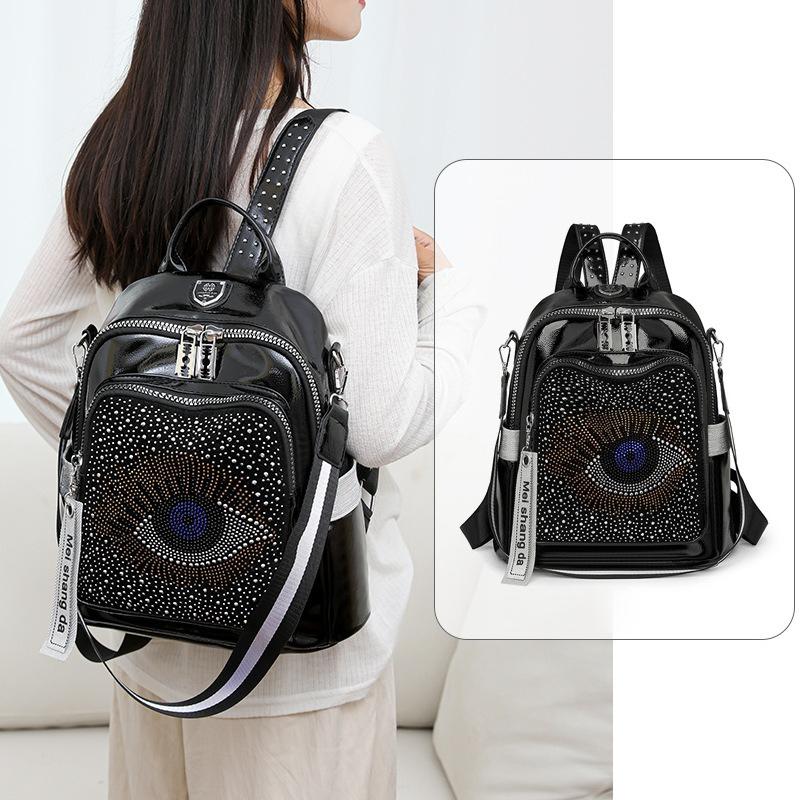 Fashionable Diamond-encrusted Backpack, High-end Diamond-encrusted Backpack, Large-capacity Travel Bag