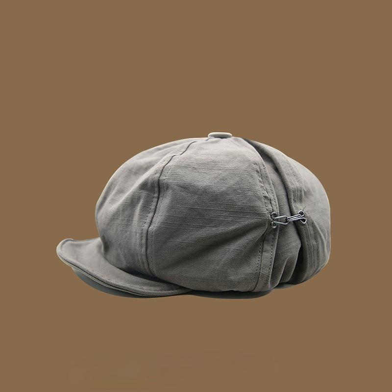 

Берет Ретро Облако Шляпа Женская Показывает Лицо Маленькая Художественная Шляпа Художника Универсальная Простая Винтажная С Коротким Козырьком One Size серый