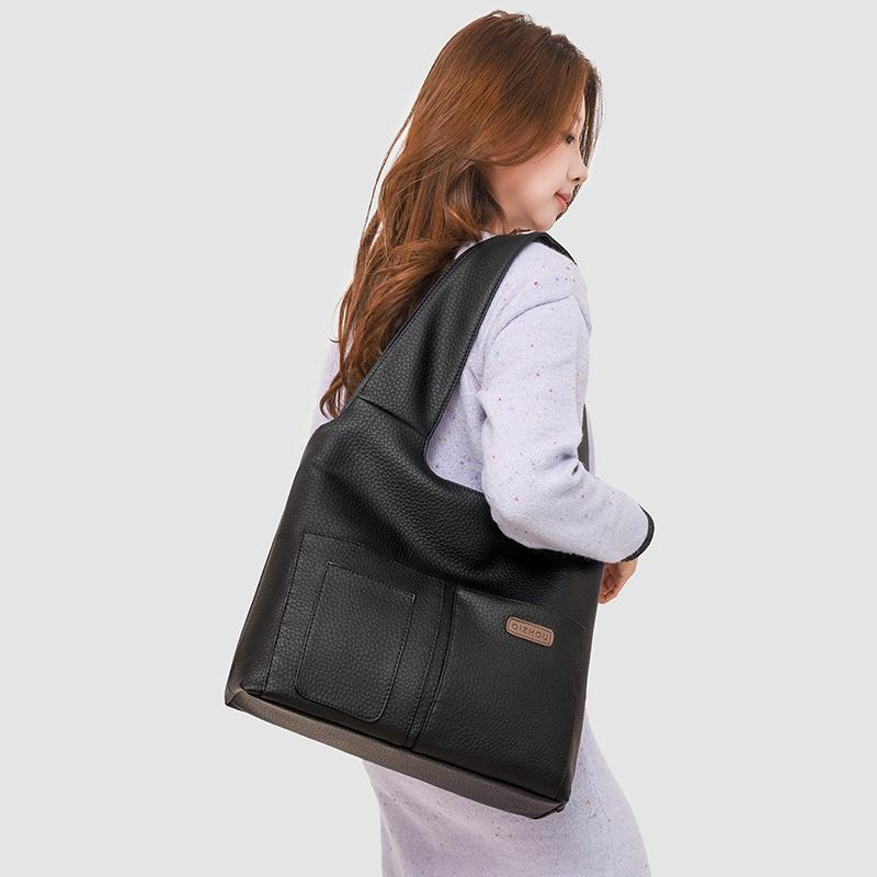 Large Capacity Tote Bag Women's Shoulder Underarm Handbag PU Commuter Bag