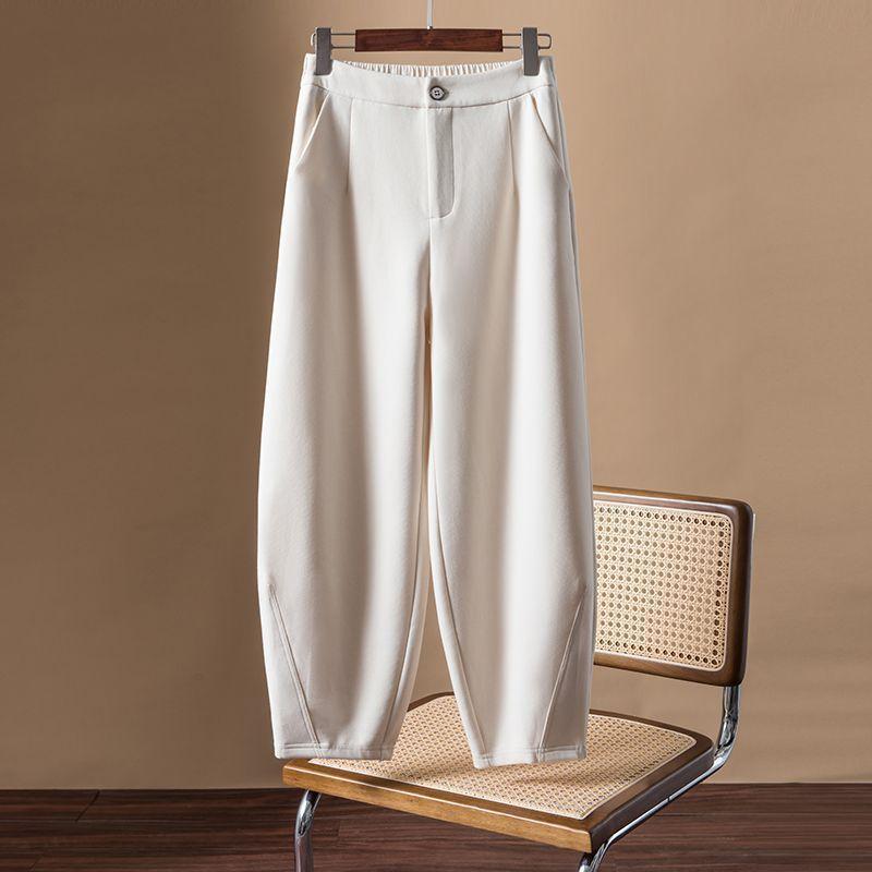 Autumn Winter Loose Casual Solid Color Ankle Length Pants Women Simple Fashion All-match Lantern Trousers