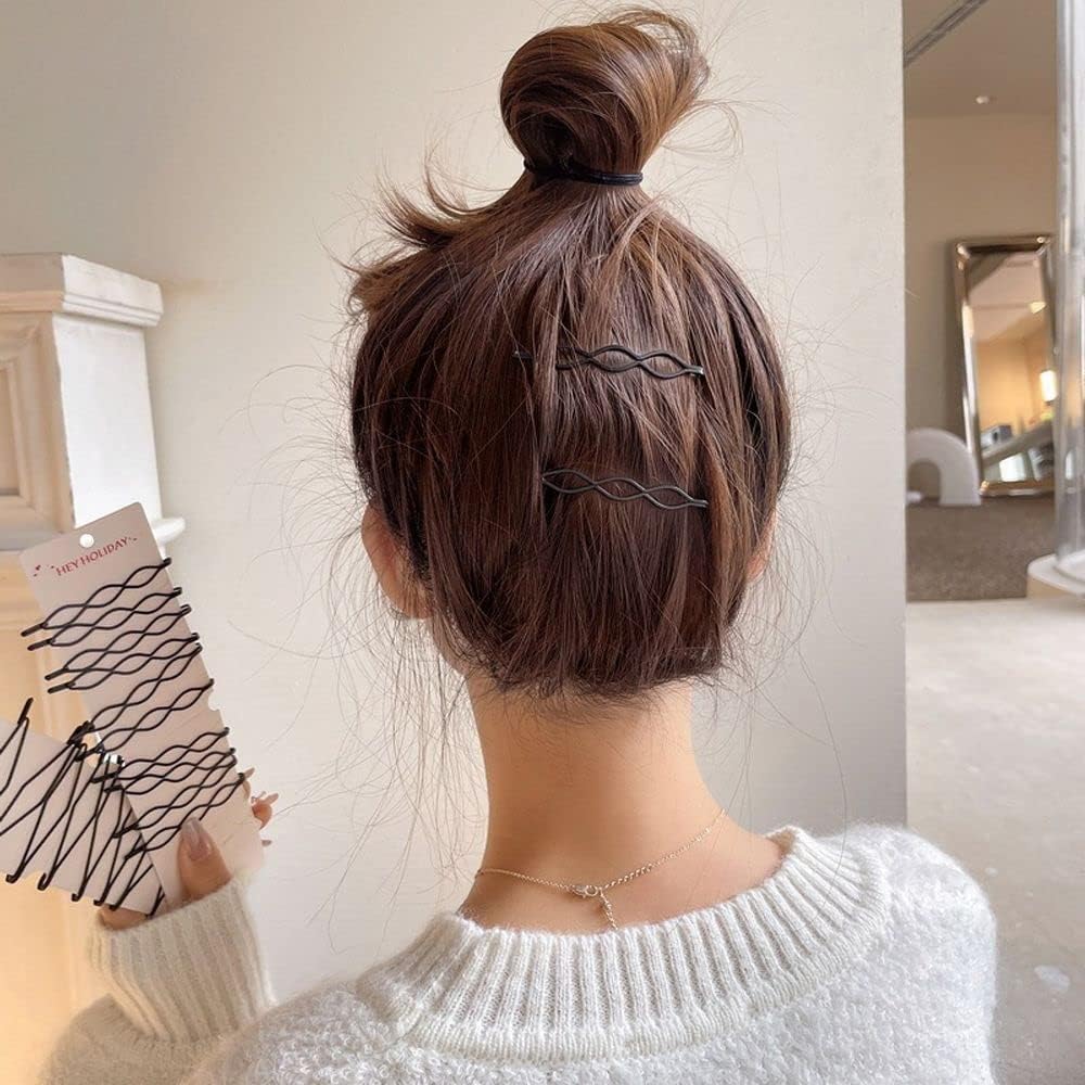 12pcs Black Hair Clips - Vintage Matte Finish,Invisible Bangs Clips for Women,Elegant Wedding Hair Accessories,Hair Accessories