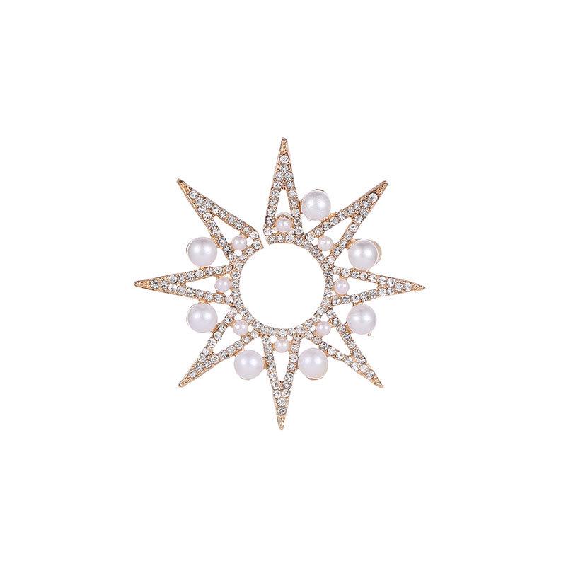 Mote geometri overdrevne øredobber perle innlagt drill luksuriøs edel stjerne solsikke øredobber