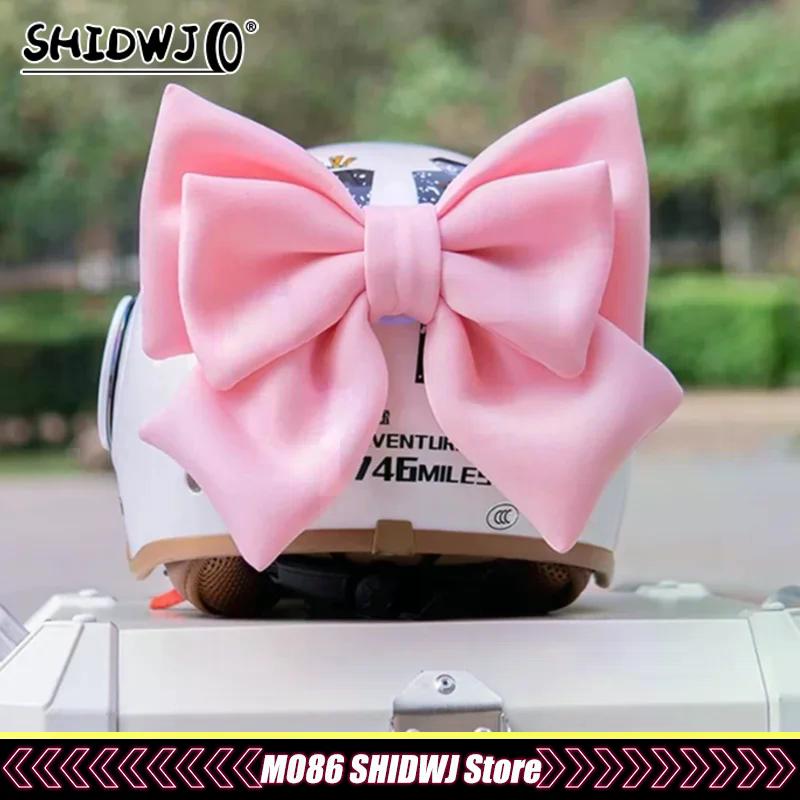 Helmet Accessories Bow Ribbon Decoration Double-layer Strong Fixation Cute Bowknot Accessories For Electric Motorcycle