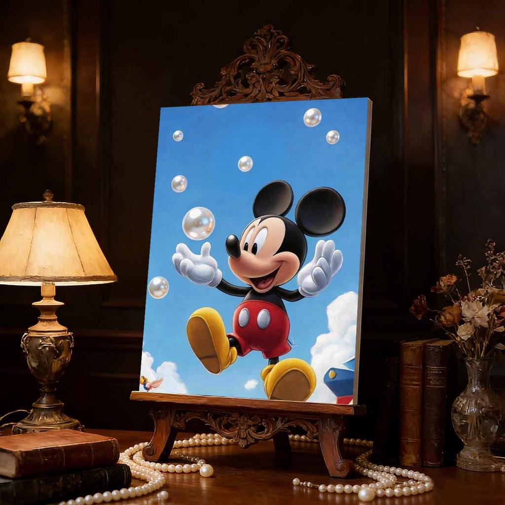 The Iconic Character of Disney Mickey Mouse in A Pearl Jigsaw Puzzle A Handmade Decorative Gift Suitable for Home Use