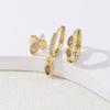 Exquisite Inlaid Zircon Waterdroplet Shaped Hoop Earrings for Women Ladies Temperament Charm Stud Earrings Jewelry Accessories