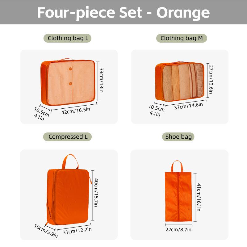 7-Piece Travel Packing Cubes Set - Compressible Storage Organizer for Clothes