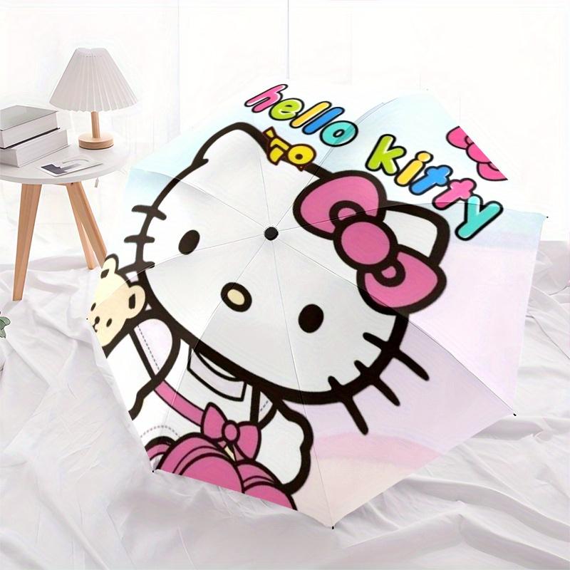 Hello Kitty, Character Automatic opening and closing folding umbrella with 8-rib frame and compact travel design, perfect for all occasions