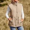 Womens Puffer Vest Zip Up Stand Collar Sleeveless Padded Outerwear Jacket Coat with Pockets S-3XL