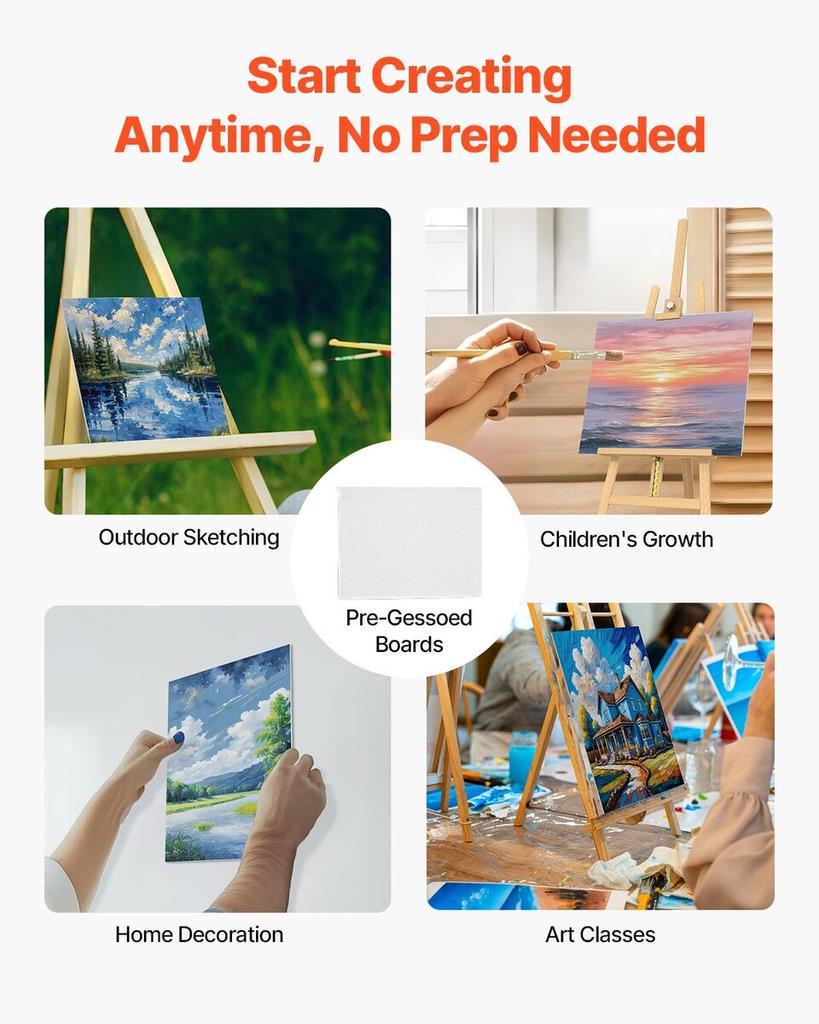 Canvas Boards for Painting 32 Pack Multi-Size Blank Canvases for Painting