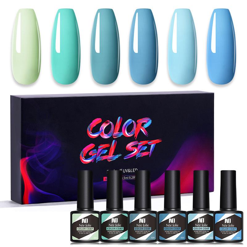 Nail Polish Glue Kit, Nail Art 6Pcs Box Barbie Glue, Nail Color Glue Phototherapy Glue