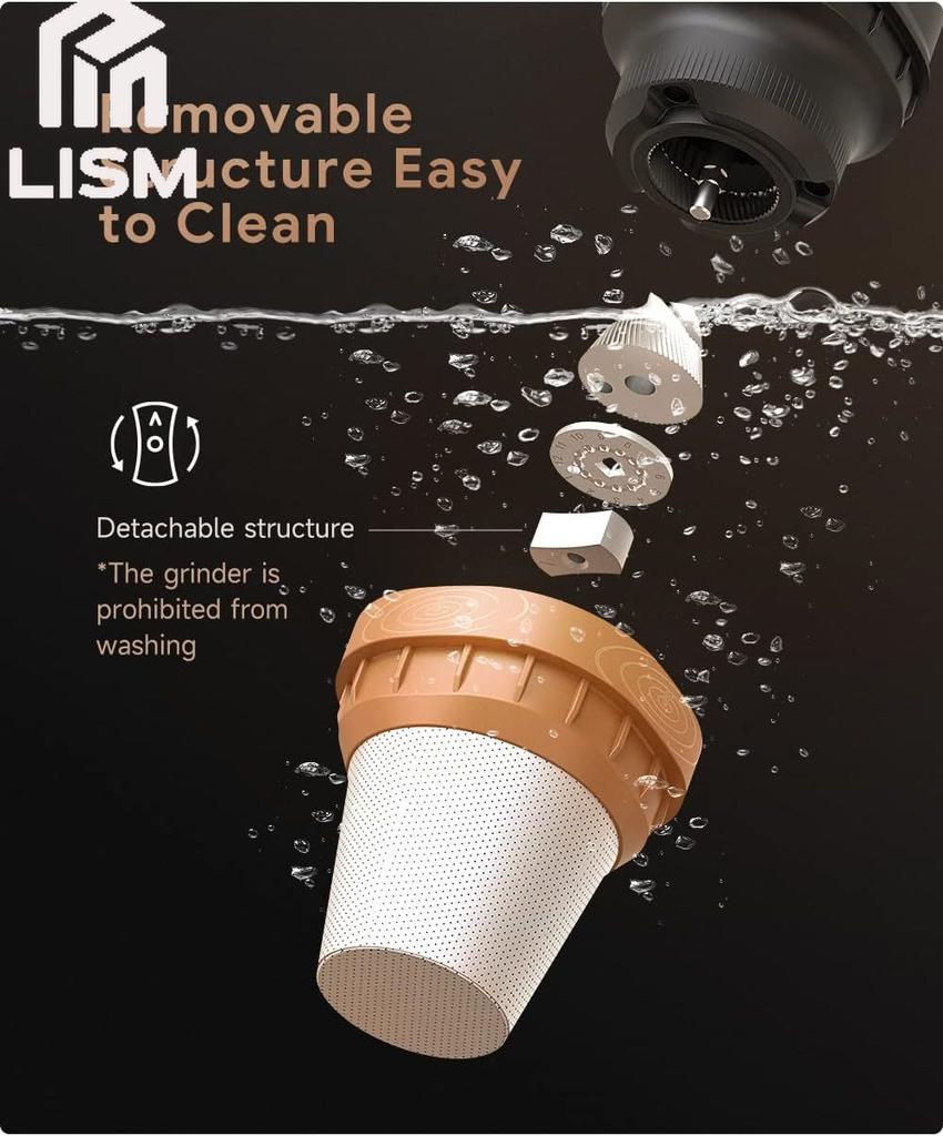 Portable Electric Coffee Grinder Coffee Maker Stainless Steel Whole Bean for Outdoor Drip Coffee Reusable Espresso Capsule