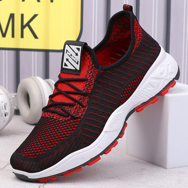 

New spring breathable fly-woven mesh men s shoes student running dad shoes travel casual sports shoes 44