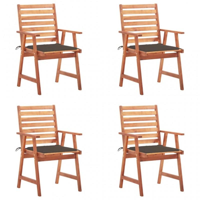Day and Night - Day and Night Garden Dining Chairs and Cushions 4 Units Solid Acacia Wood