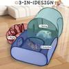 Foldable Cat Tent with Tunnel, Breathable Polyester Cat Cage Indoor Outdoor Playpen for Cats & Small Dogs