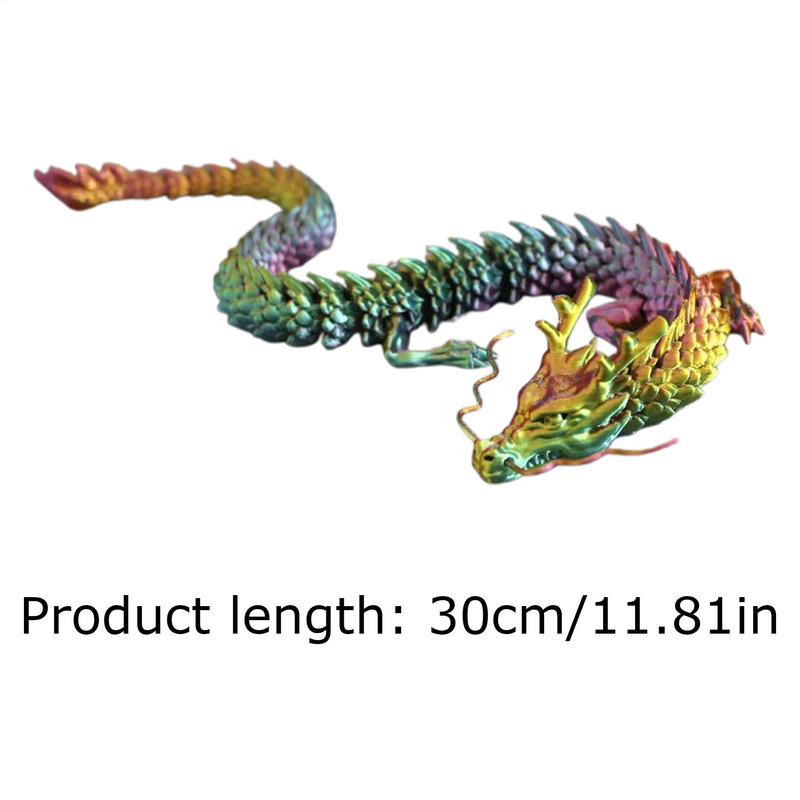 3D Printed Chinese Dragon Full Body Joints Movable Home Furnishing Decoration Ornament Worth Collecting Creative Toys