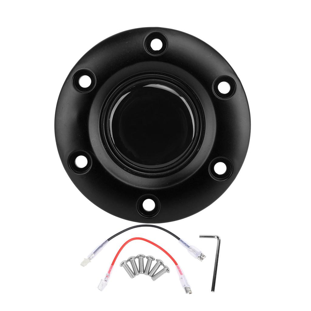 Car Steering Wheel Center Cap Interior Steering Wheel Horn Button Switch for 6 Hole Steering Wheel
