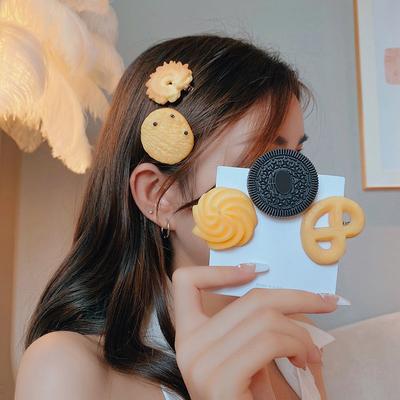 Kreative Mädchen Süße Keks Haarspange Einfache Seiten Oberkopf Haarspangen Kopfschmuck Haarschmuck Haaraccessoires