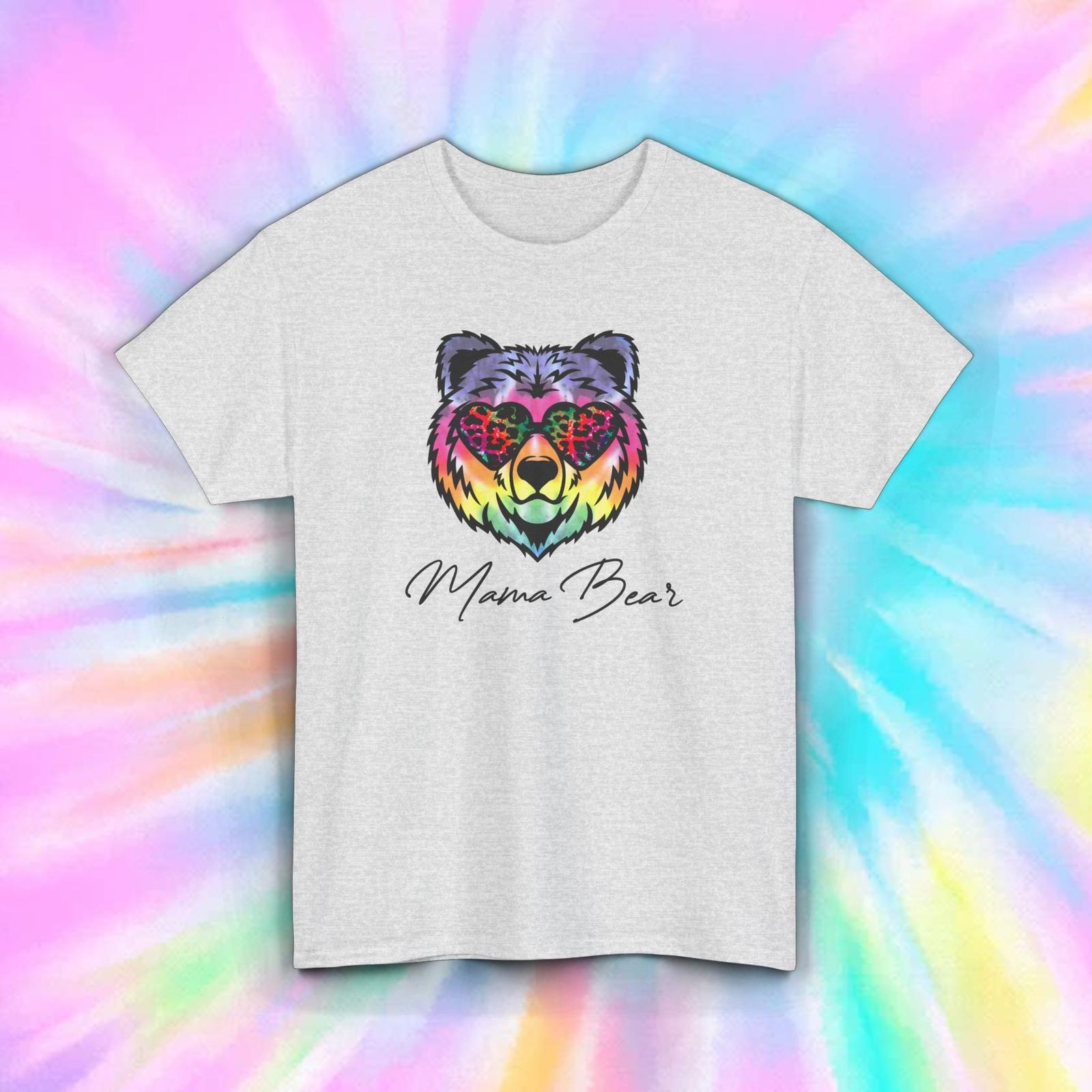 Rainbow Mama Bear T-Shirt | Leopard Heart Sunglasses Graphic Tee S-5XL XXXL