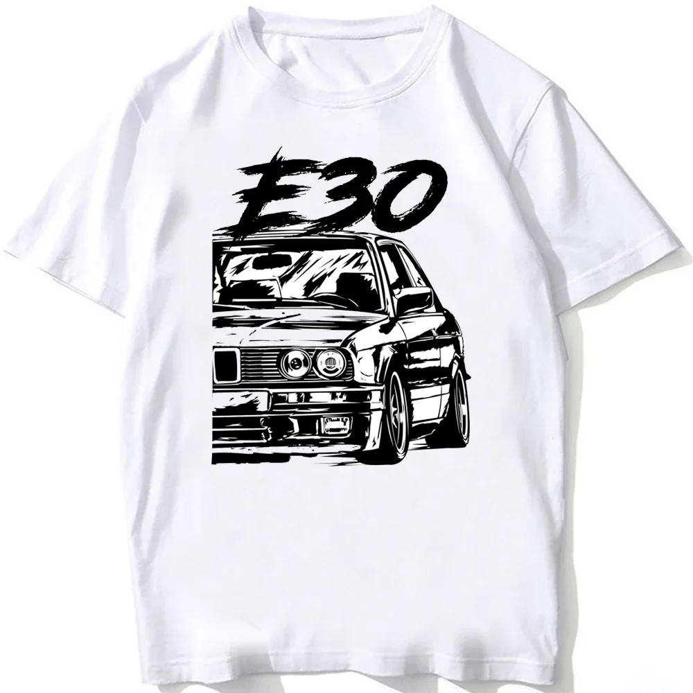 Retro Germany EUDM - E34 M5 Tshirts Summer Men Short Sleeve Old Legend E30 M3 Classic Car T-Shirt Boy Casual Tops Man White Tees