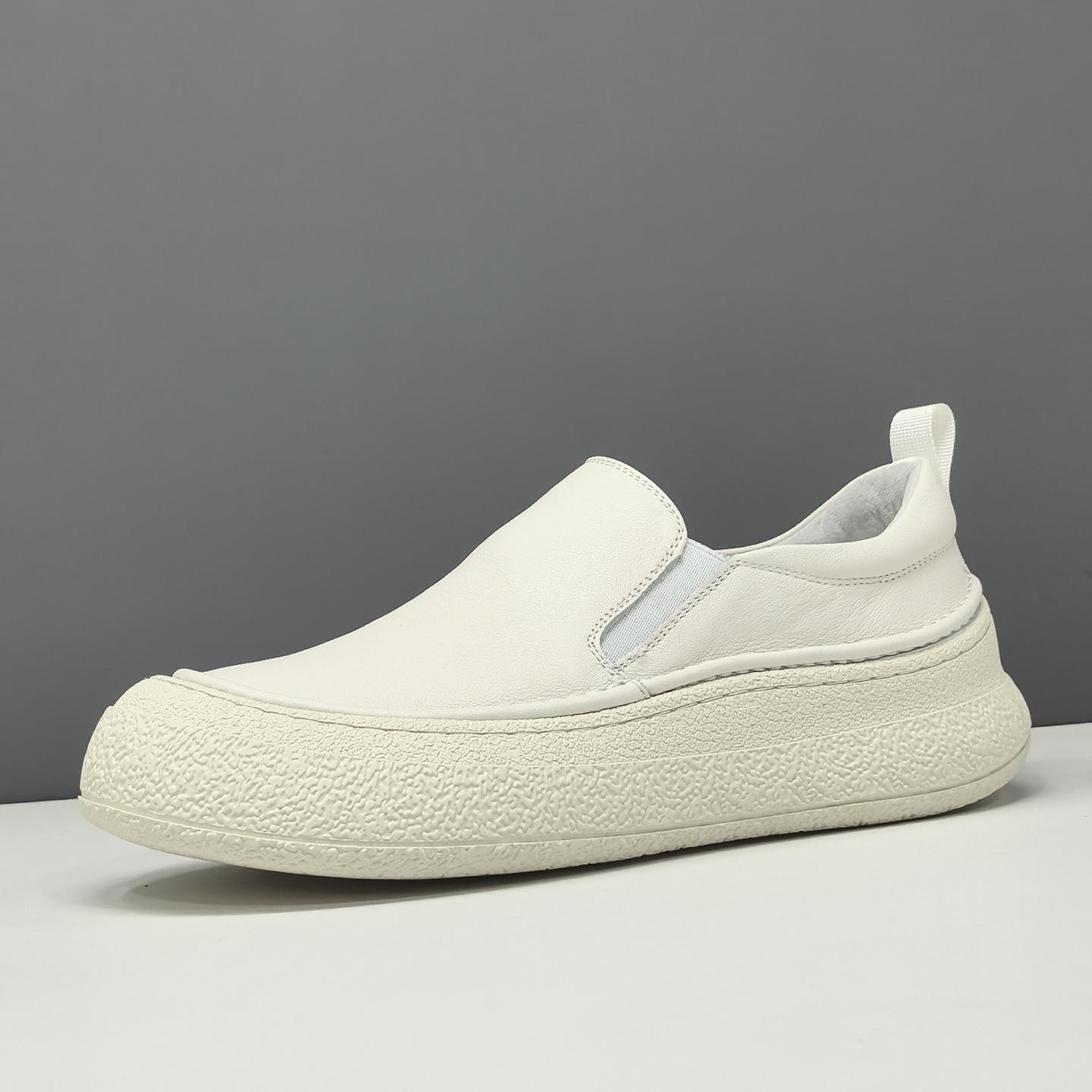 Кожаные дышащие ленивые туфли на платформе нишевые кеды 38