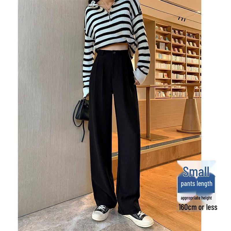 2026 Summer Slimming High-Waisted Wide-Leg Pants for Petite Women XL (120-130 lbs)