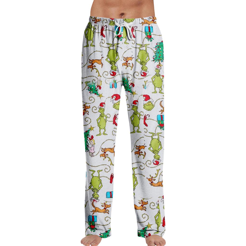 Pajama Pants Sleepwear Casual Drawstring Elastic Waist Pants Comfy Straight Yoga Loose Trousers