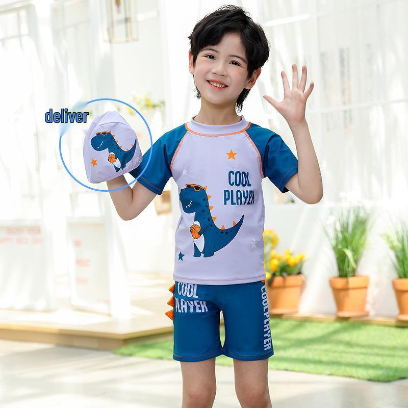 2024 Kinder Jungen Schnelltrocknender Badeanzug: S/M/L Geteilte Sonnenschutz-Bademode