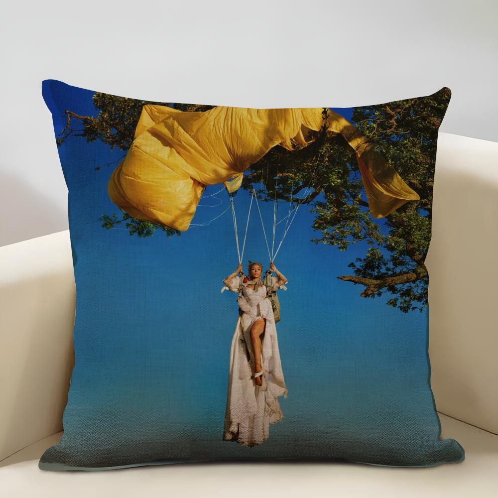 Doja Cat Album Cushion Cover Household Decoration Linen Sofa Cushion Cover: Skin-Friendly & Breathable with Invisible Zipper