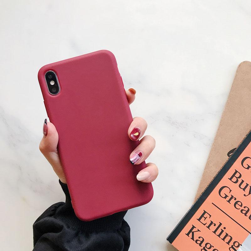 Silicone Soft Phone Case For iPhone X XR XS Max XR X 8 7 6 6S Plus casefor iphone 11 12 13 mini 13 Pro Max Candy color Cover
