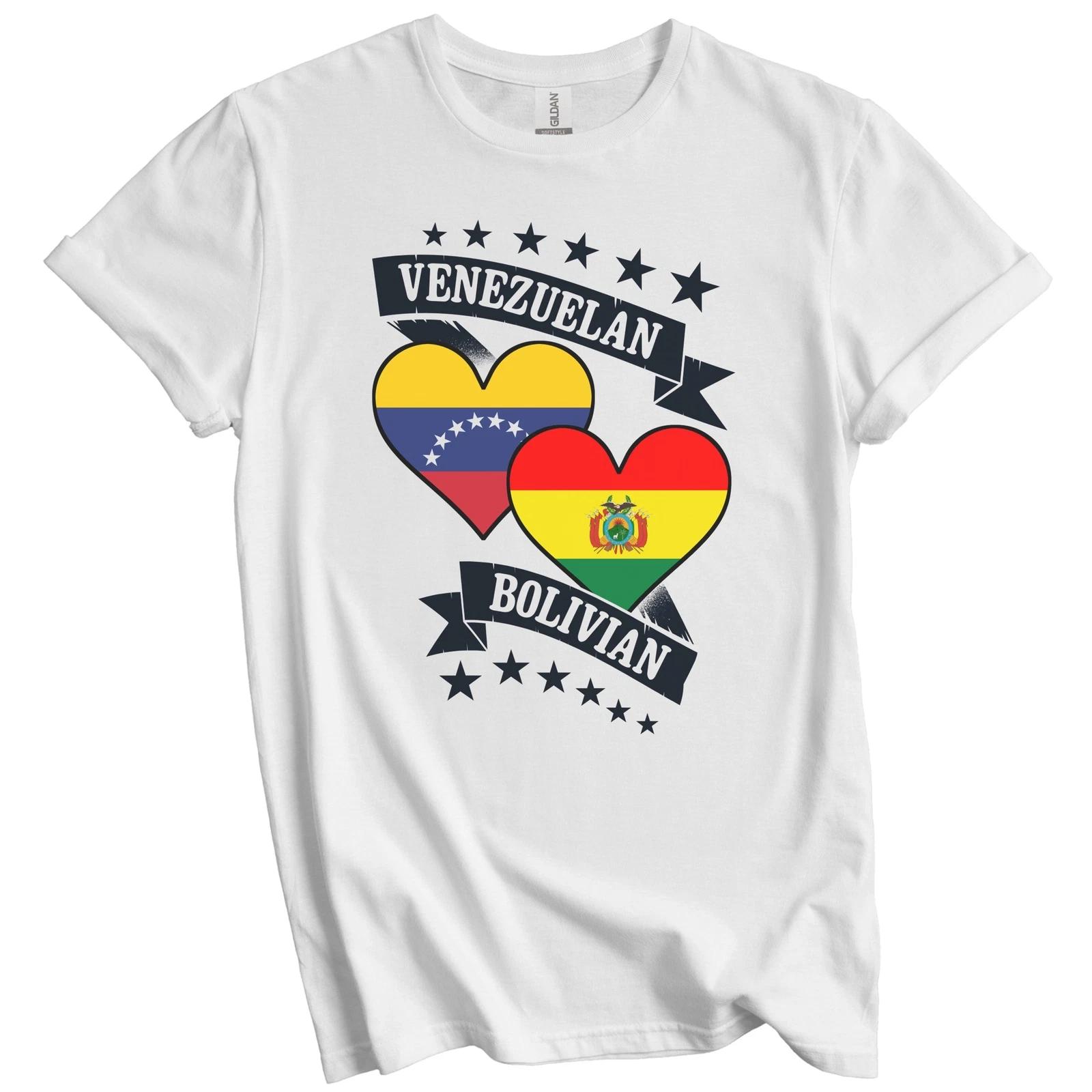 Venezuelan Bolivian Heart Flags Venezuela Bolivia T-Shirt 2XL