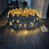 Gingerbread House Christmas Tree Collar Tree Skirt, LED Christmas Light Up Tree Skirt
