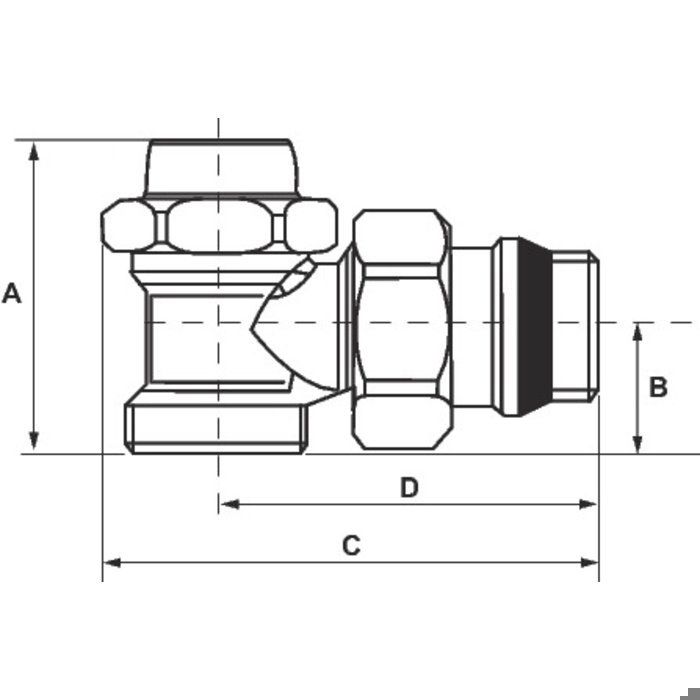 Coude de réglage équerre - giacomini - réf. r29-a - d.16 - a visser - métal