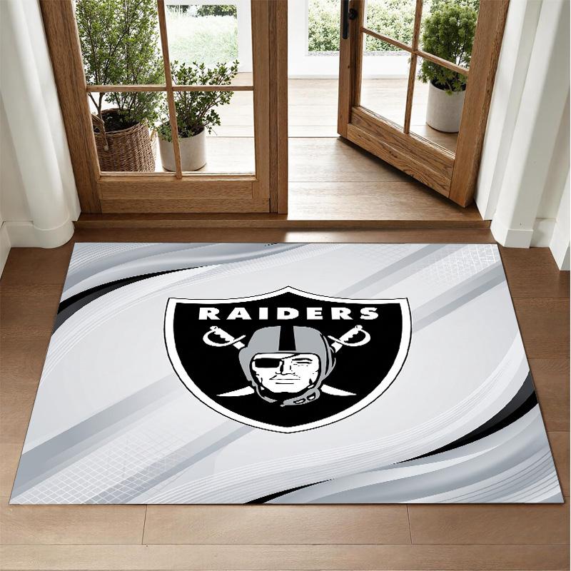 Las Vegas Raiders Design Crystal Velvet Rug Soft Decorative Mat for Bedroom Entrance