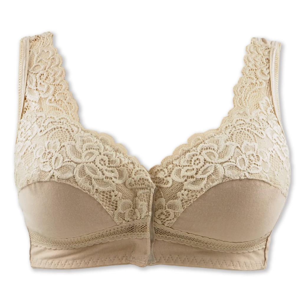 Vise Easy Cotton Front Front Hook and Size Plus Size and 60s Cocoa Size Bra, Blend, Wireless, Closure, Loop, 4L, Women's, Underwear, Women's 30s, 40s,