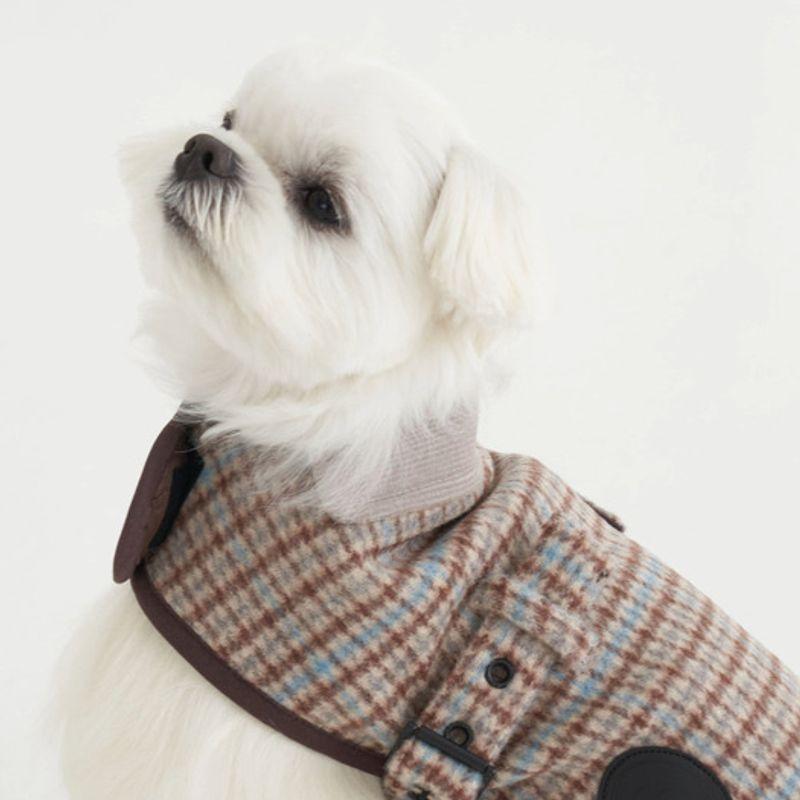 CROOKTHECHIHUAHUA Wool classic buckle jacket - oat pale blue