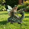 Renters Friendly Garden Stake Fairy Dragon Stake, Fantasy Yard Art Outdoor Durable on Decoration for Planter Flower Bed Lawn Magical Accessory