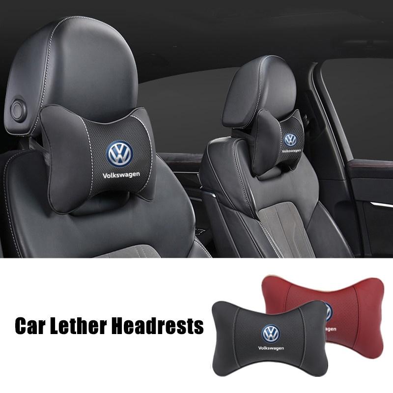 1Pcs Car Seat Headrest Auto Logo Neck Pillow For VW Volkswagen Polo GOLF 5 Golf 6 Golf 7 Tiguan Jetta Accessories