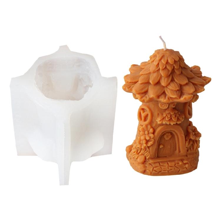 Flexible Silicone Mold Nordic House Shaped Shaped Scented Candle Molds Aromatherapy Mould Practical Jewelry Making Tool