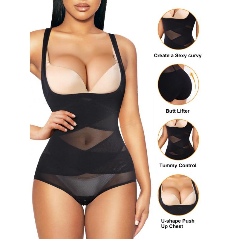Women Thin Mesh Breathable Seamless One Piece Shapewear Tummy Control Waist Cincher Butt Lifter