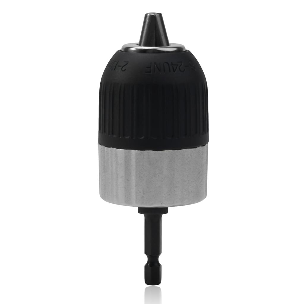 Self-Locking Keyless Drill Chuck 2-13mm With Hex Shank Adapter For Electric Drills 3/8-24UNF 107x43mm