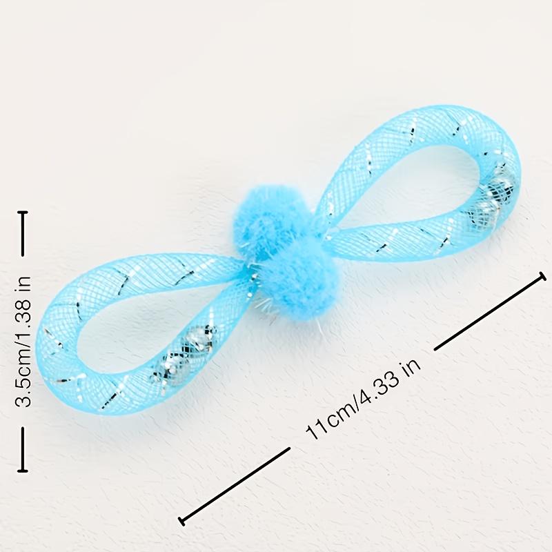 5pcs Colorful Bowknot Cat Toys with Pom-pom, Interactive Cat Chew Toys for Indoor Cats, Bite-Resistant Kitten Teething Toys, Assorted Colors