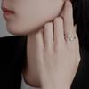 Zircon Initial A-Z Letter Ring For Women Metal Adjustable Opening Ring Name Alphabet Female Wedding Gift Anillos Mujer