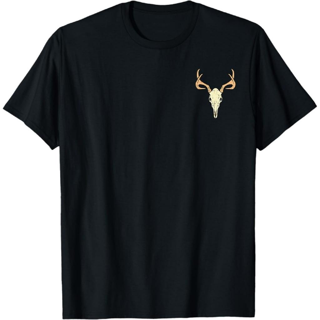 Deer Skull Pocket Buck Elk Hunting Hunter Men Women Kids T-Shirt(1)