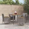 Vidaxl 5-Cz. Garden Furniture Set With Cushions, Grey, PE Rattan