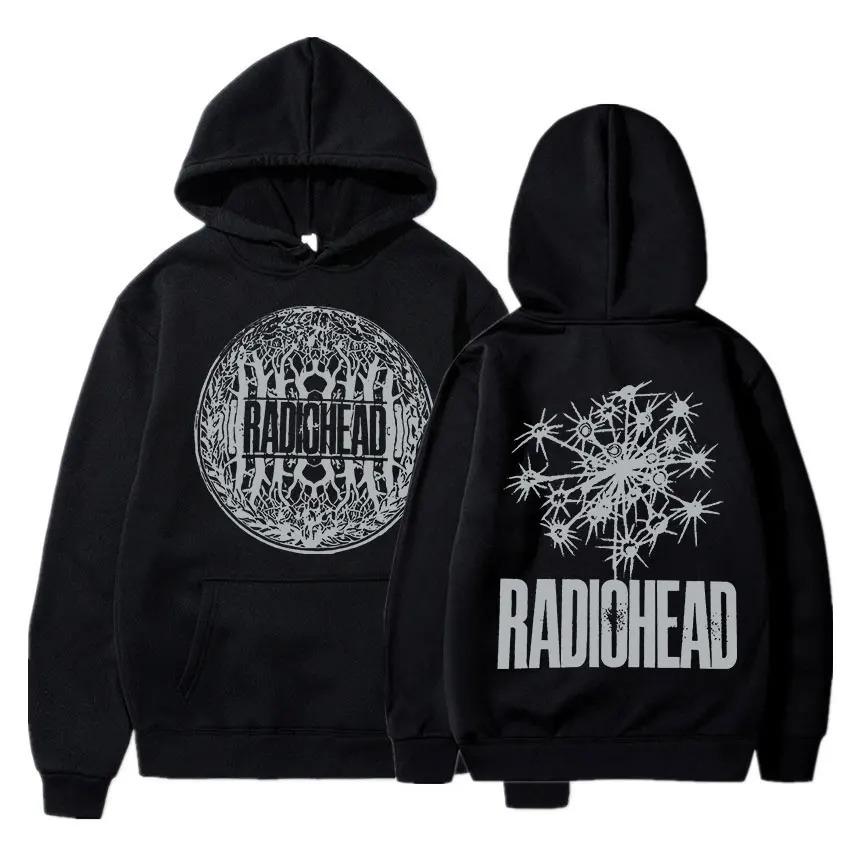 Radiohead Printed Hoodie Men Women Hip Hop Fleece Warm Sweatshirts Casual Loose Oversized Y2k Streetwear Pullover Tracksuit Female Male Clothing