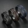1 Peça Pulseira de Couro Trançado Masculina, Pulseira de Couro Emendada Multicamadas, Fivela Magnética Joia Masculina.