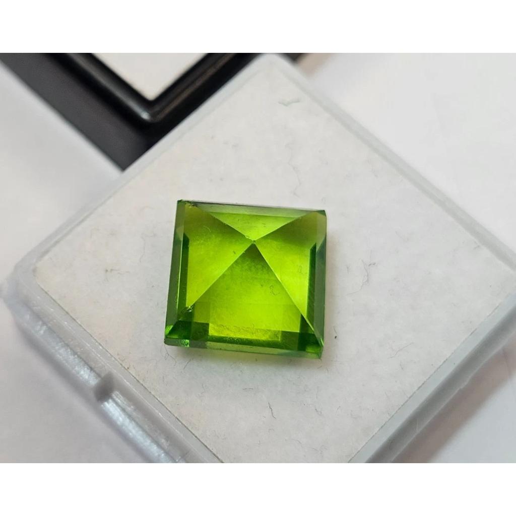 Green Peridot Princess Cut 11 Ct Stunning Certified Loose Gemstone